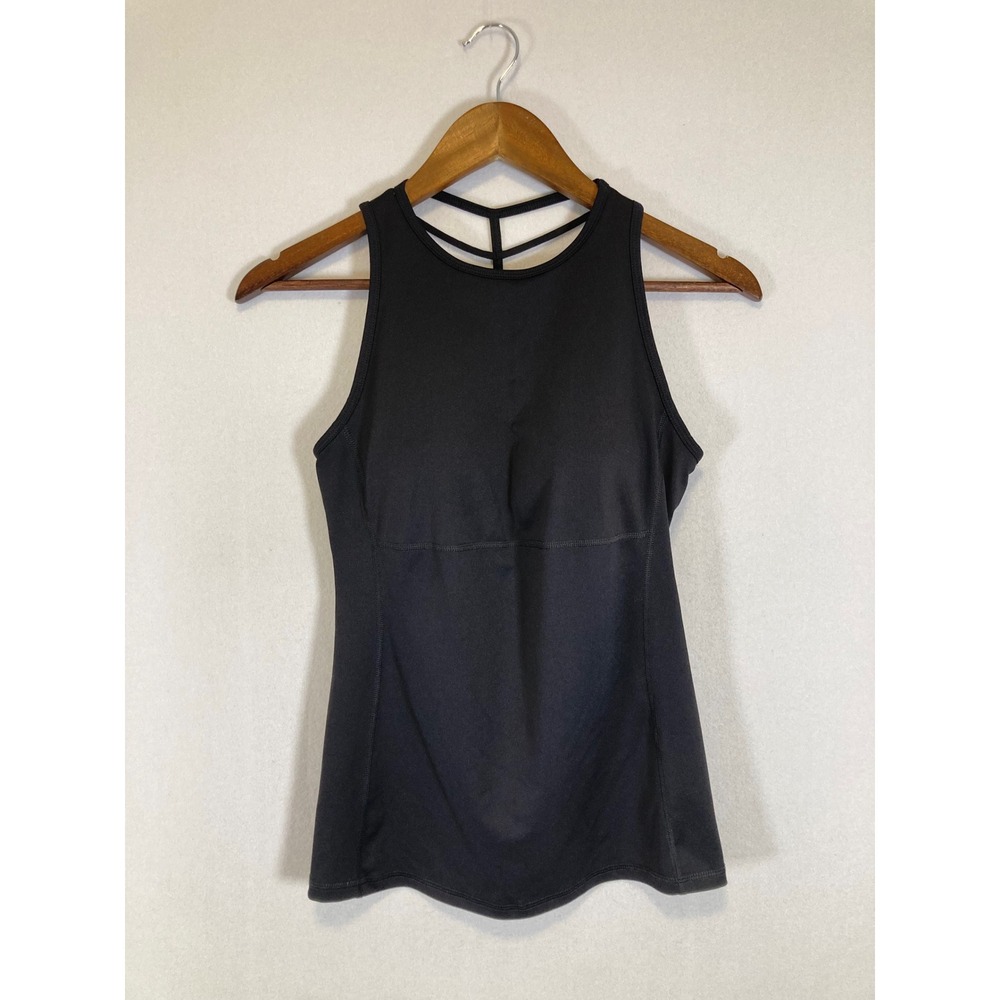 Athletic Fila Sport Womens Small Black Strappy Ladder Back Shelf Bra Tank Top